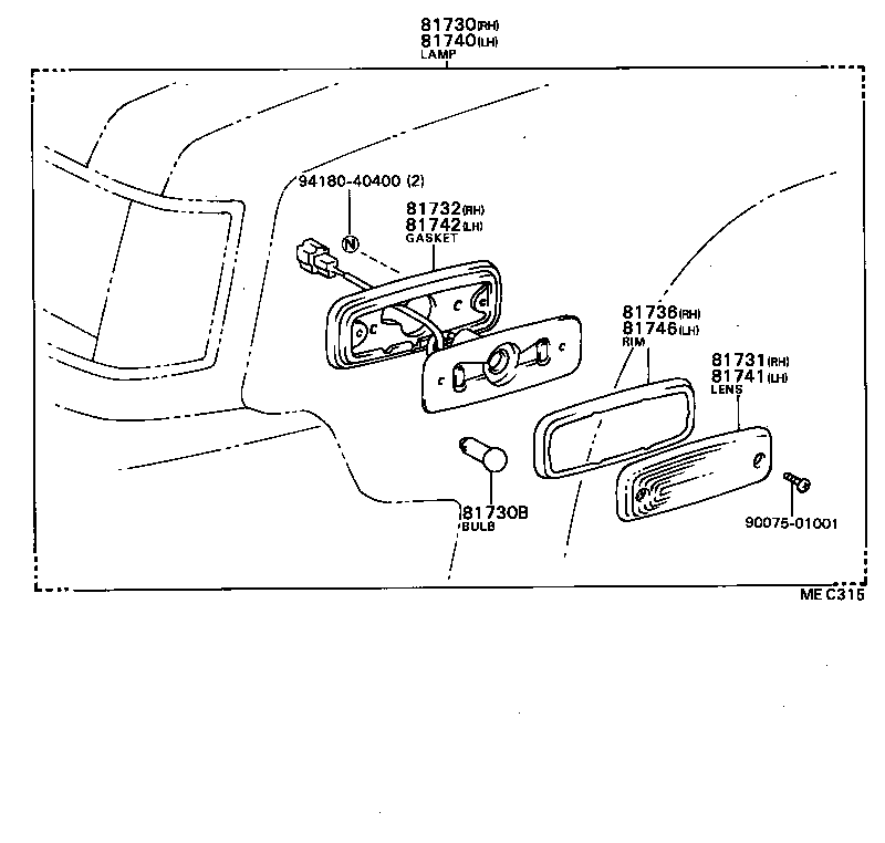 81740-49015 LAMP ASSY, SIDE TURN SIGNAL, LH product image