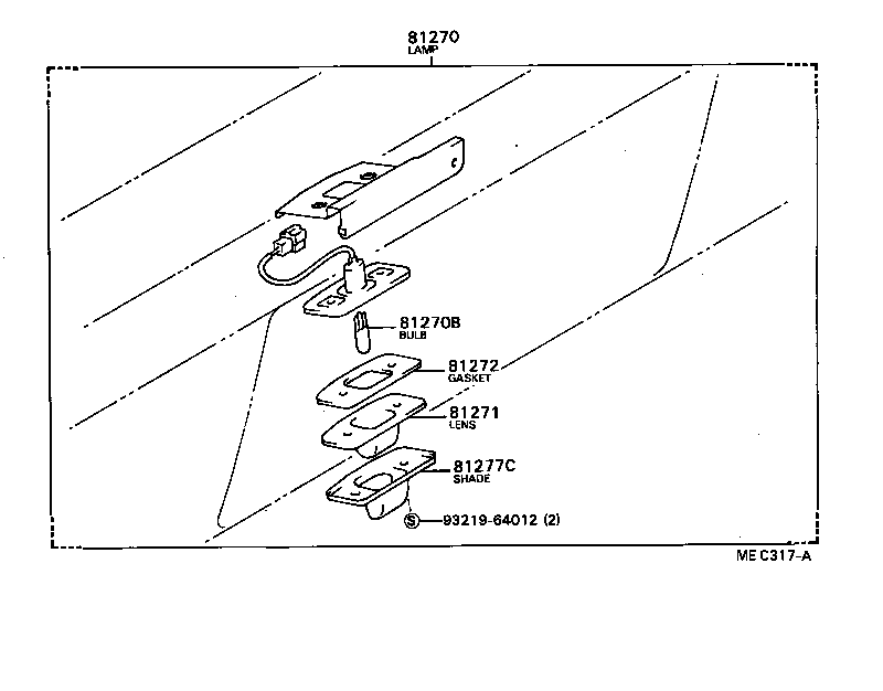 81277-40010 SHADE, LICENSE PLATE LAMP, RH product image