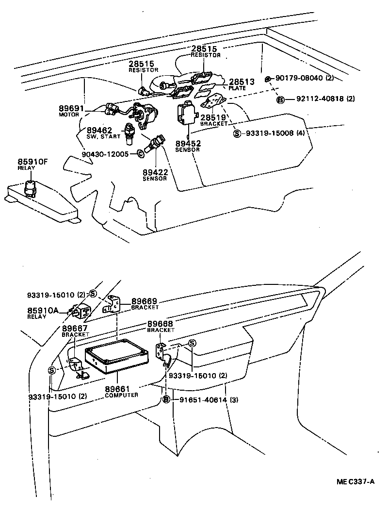 89669-40010 BRACKET, ENGINE CONTROL COMPUTER, NO.3 product image