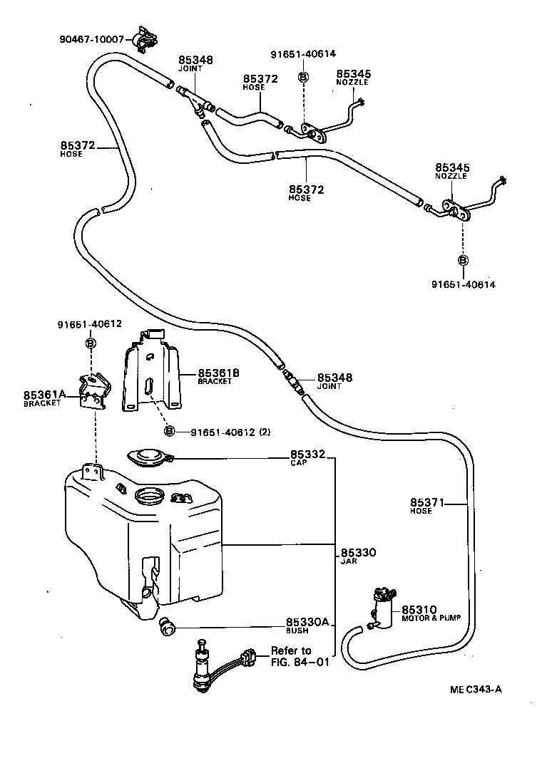 85346-40020 NOZZLE, WINDSHIELD WASHER product image