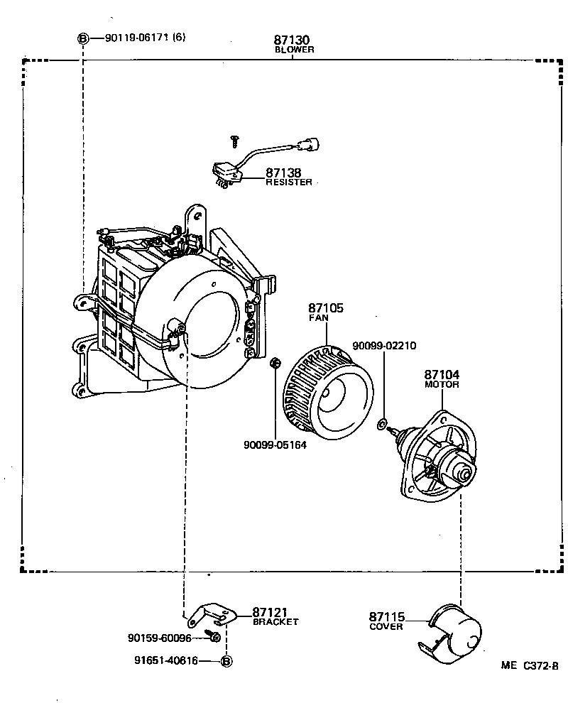 87104-95703 MOTOR SUB-ASSY, HEATER BLOWER product image