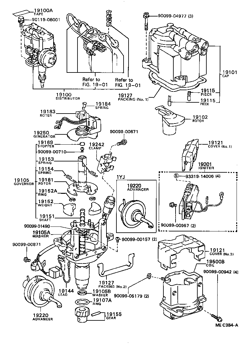 19100-13400 DISTRIBUTOR ASSY product image