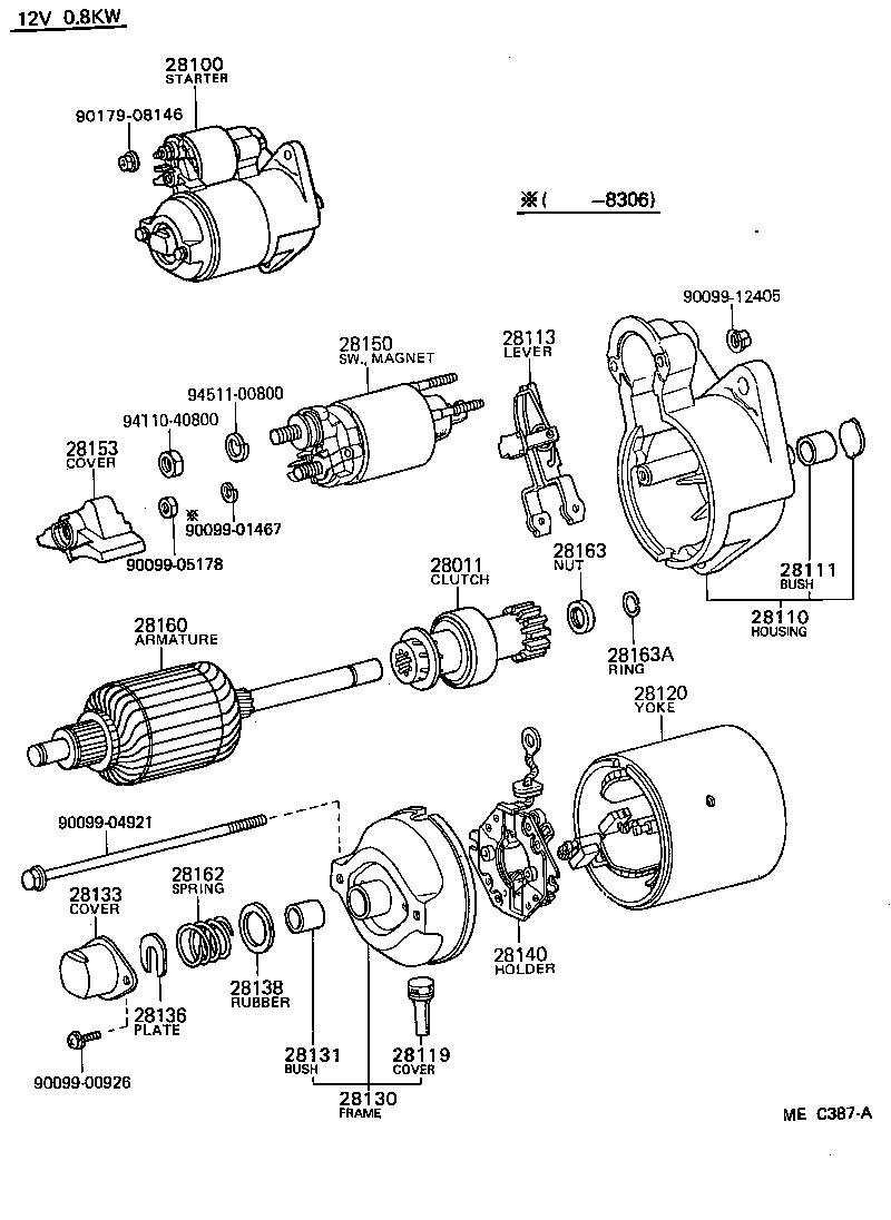 28150-54130 SWITCH ASSY, MAGNET STARTER product image