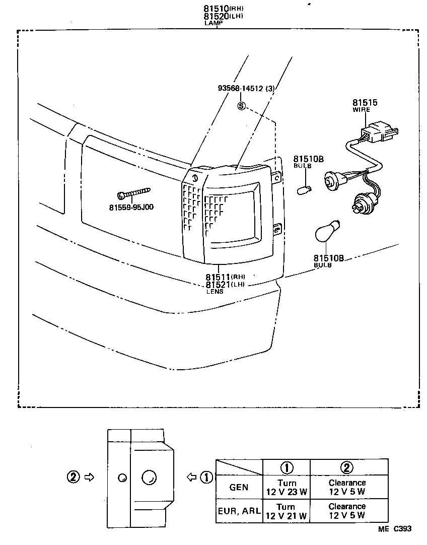 81520-29565 LAMP ASSY, FRONT TURN SIGNAL, LH product image