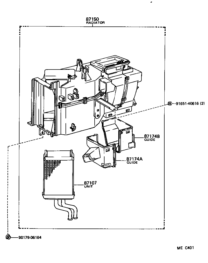 87107-95403 UNIT SUB-ASSY, HEATER RADIATOR product image