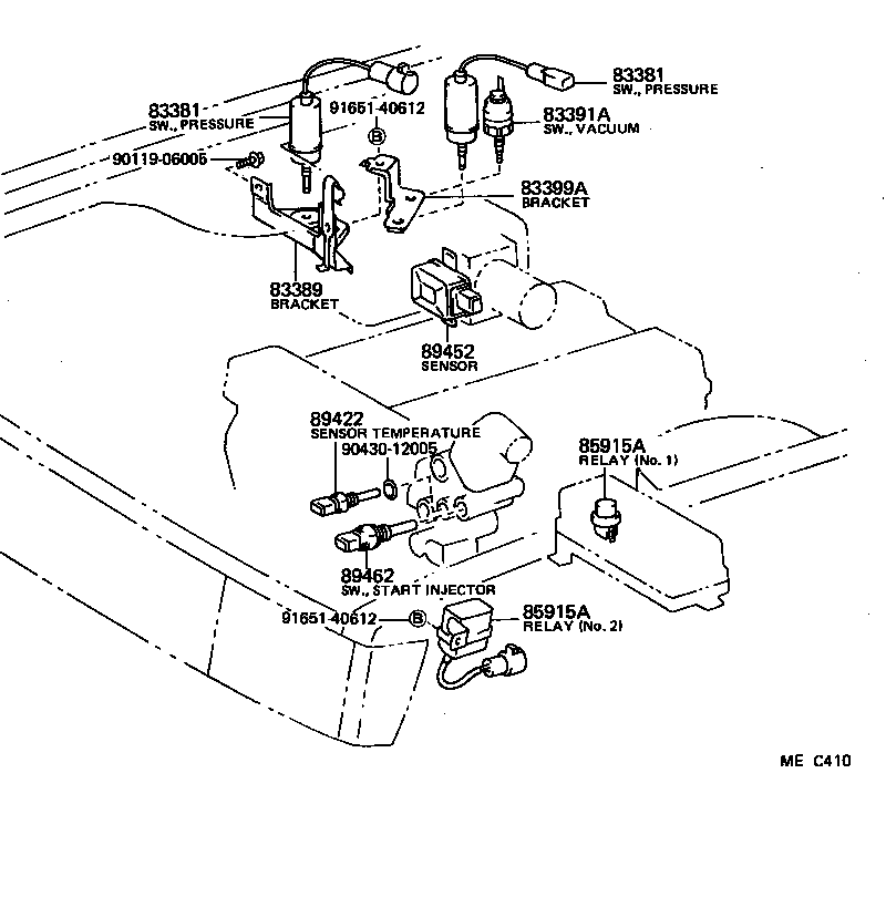 89421-14030 SENSOR ASSY, VACUUM (FOR E.F.I.) product image