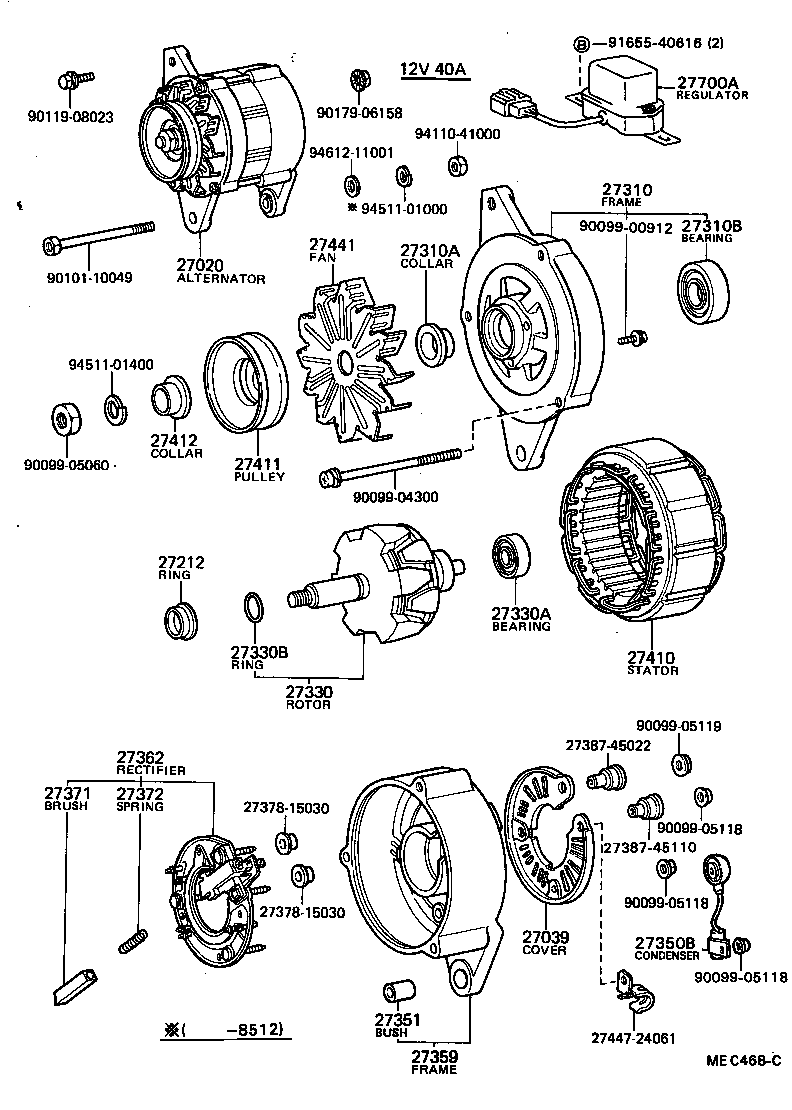 27020-64110 ALTERNATOR ASSY product image