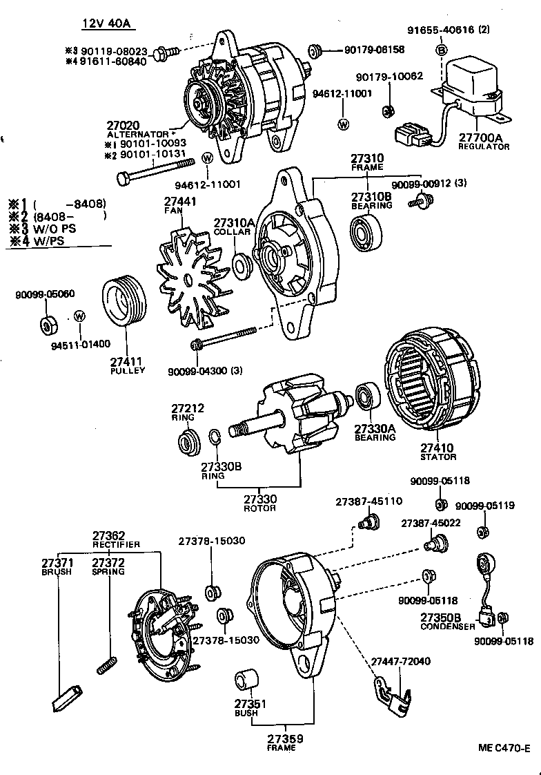 27020-64110 ALTERNATOR ASSY product image