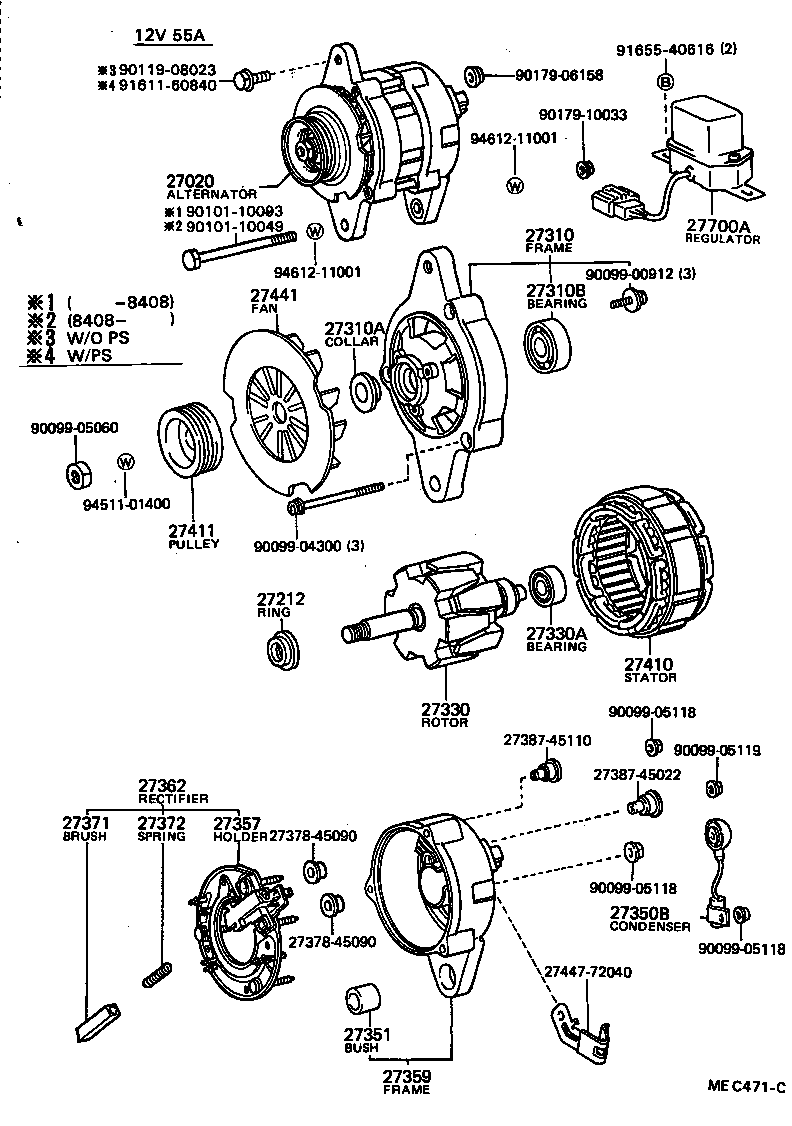 27020-64110 ALTERNATOR ASSY product image