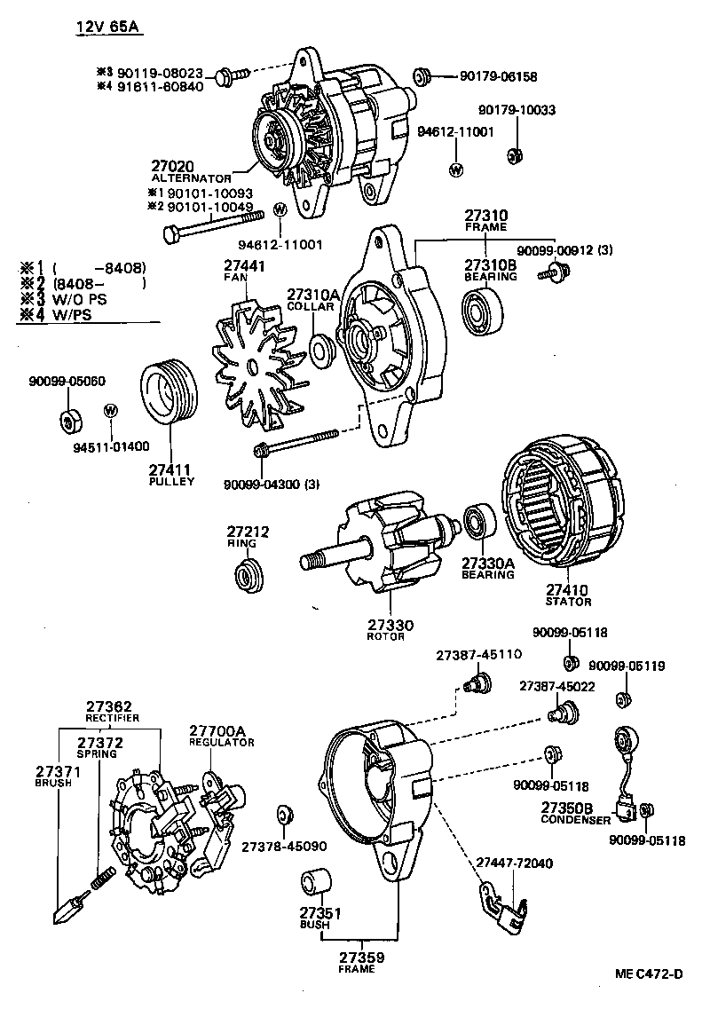 27020-64110 ALTERNATOR ASSY product image