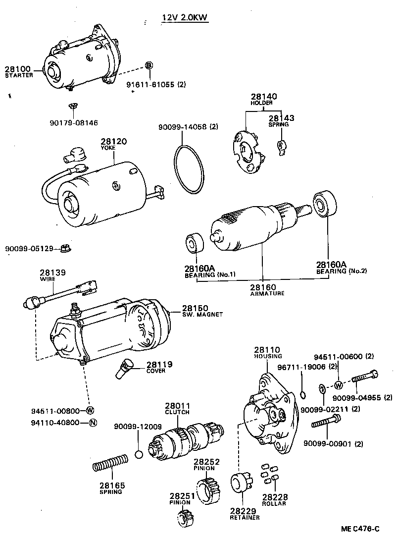 28100-72090 STARTER ASSY product image