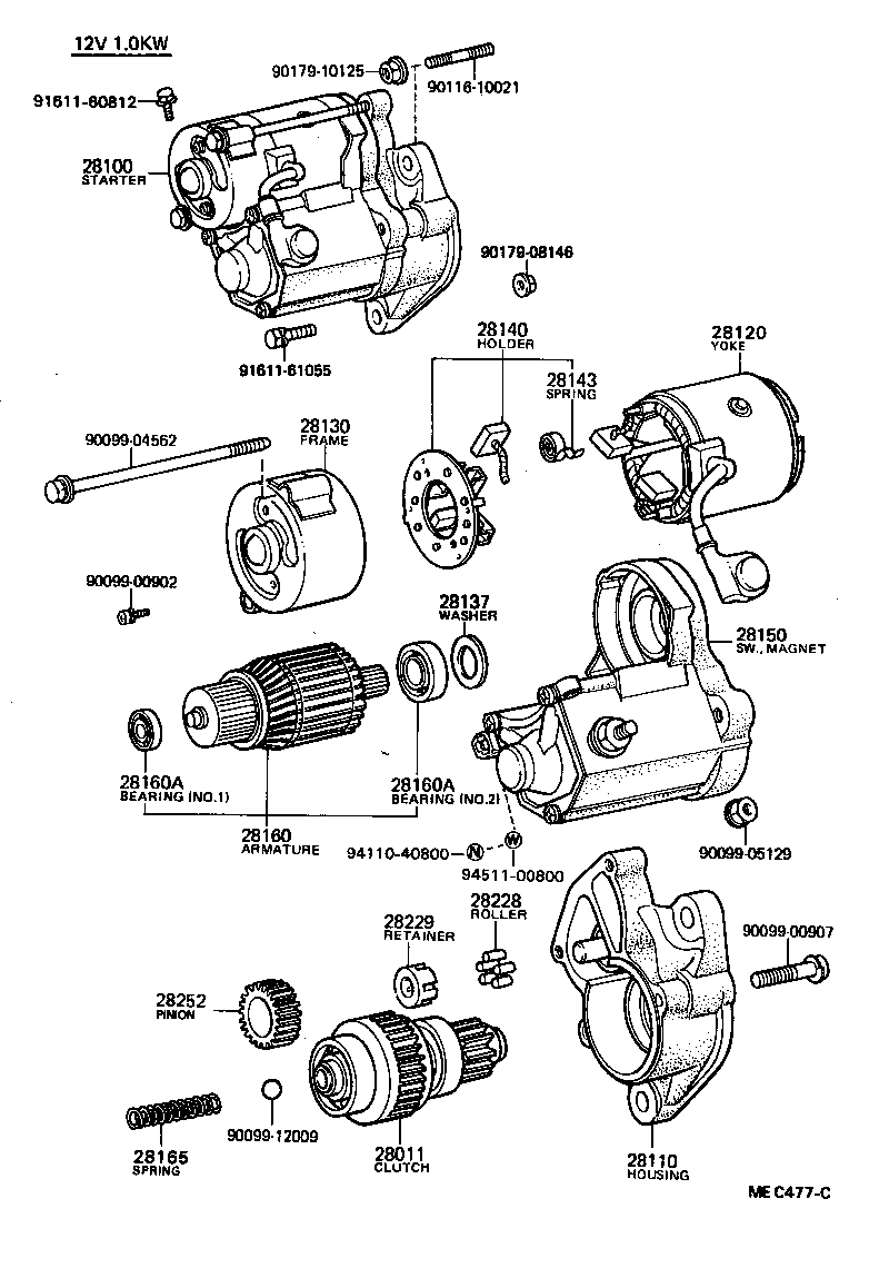Toyota 28100-72090 STARTER ASSY