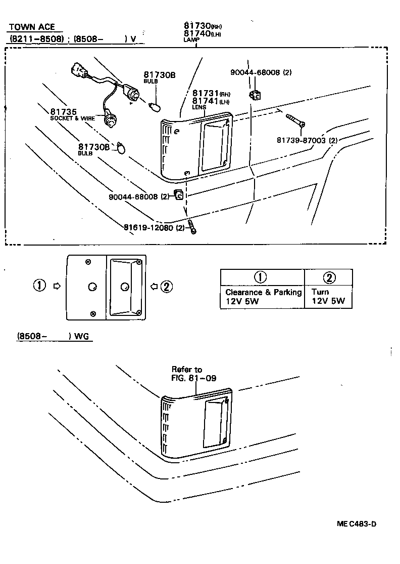 81735-87003 SOCKET AND WIRE, SIDE TURN SIGNAL LAMP product image