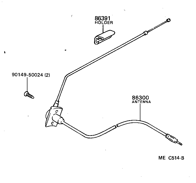 Toyota 86300-28010 ANTENNA ASSY, W/HOLDER