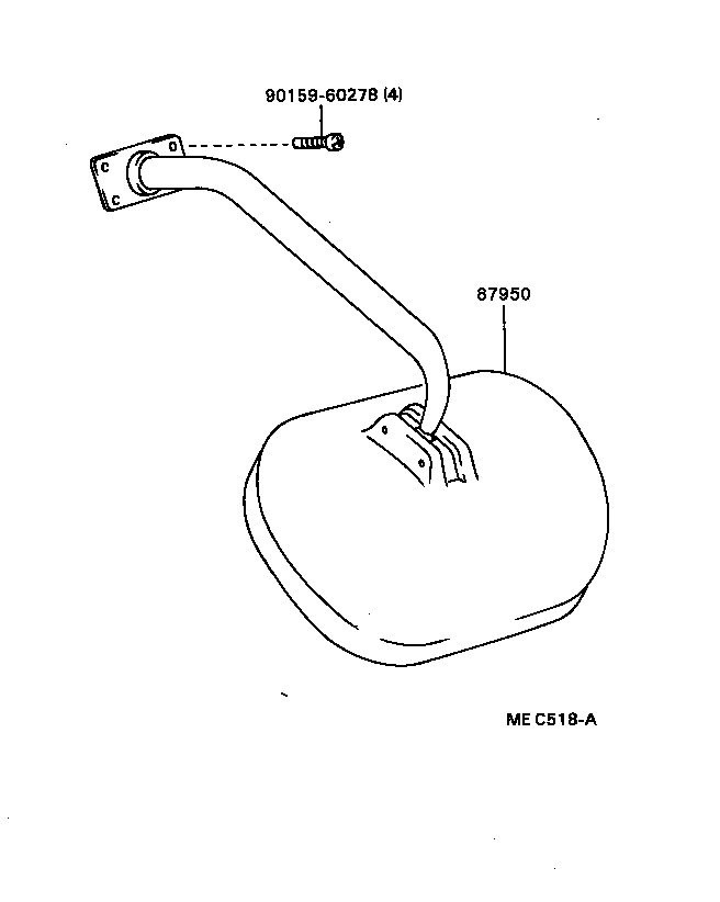 87801-87007 MIRROR ASSY, INNER REAR VIEW product image
