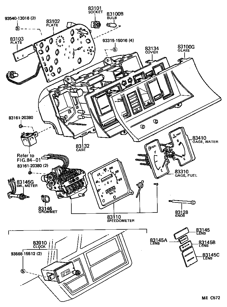 83134-95A02 COVER, COMBINATION METER, NO.1 product image