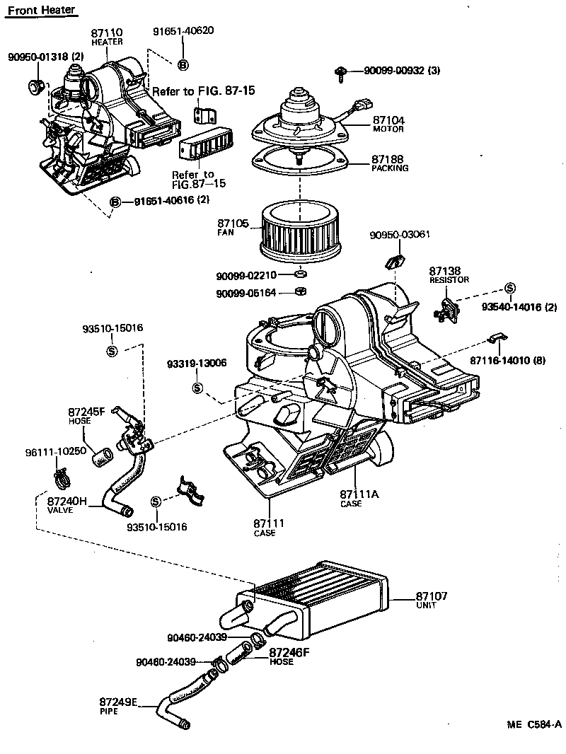 87110-95A22 HEATER ASSY, REAR product image