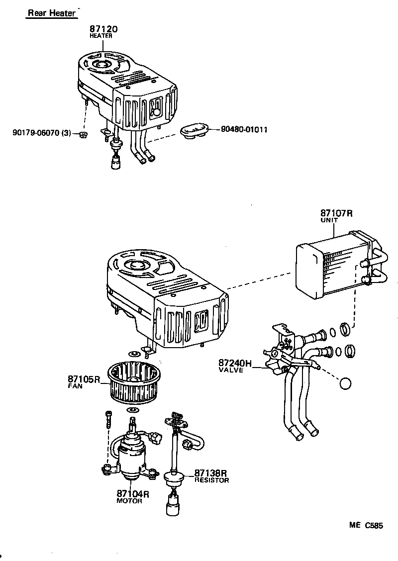87110-95A22 HEATER ASSY, REAR product image