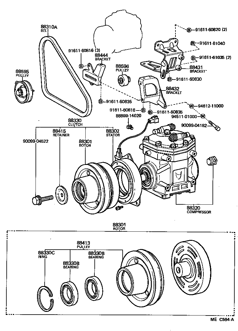 88444-26080 BRACKET, IDLE PULLEY product image