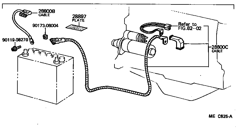 82046-95A01 CABLE, BATTERY TO GROUND product image