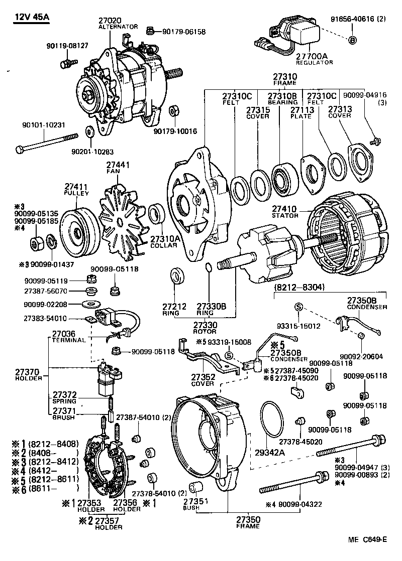 27020-54210 ALTERNATOR ASSY product image