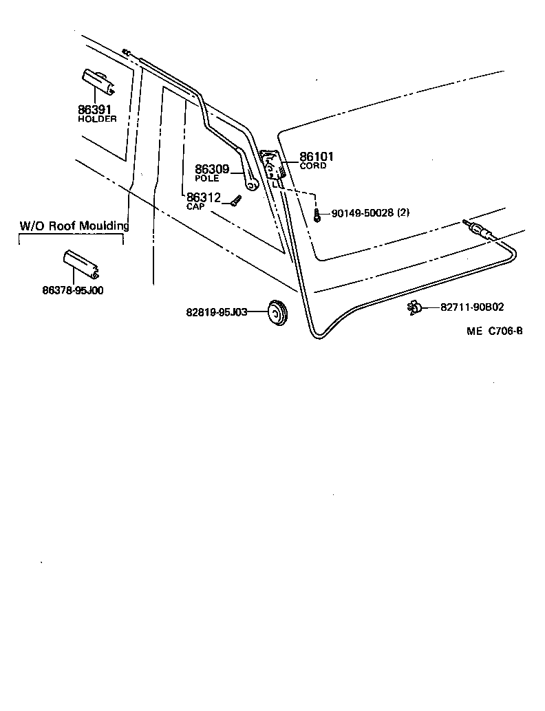 86391-95J01 HOLDER, ANTENNA product image