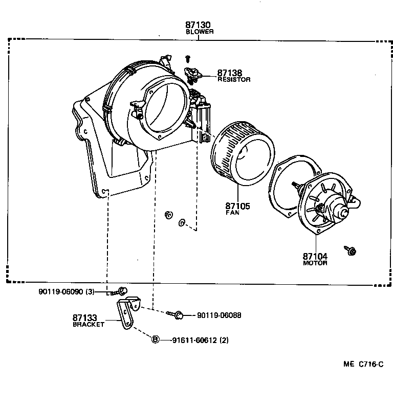 87174-95J02 GUIDE, AIR HEATER product image
