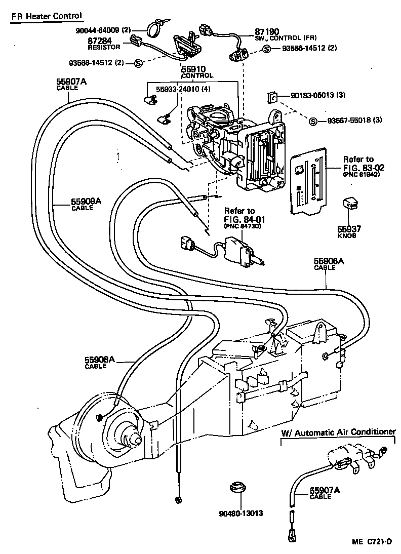 55907-95J02 CABLE SUB-ASSY, TEMPERATURE DAMPER CONTROL product image