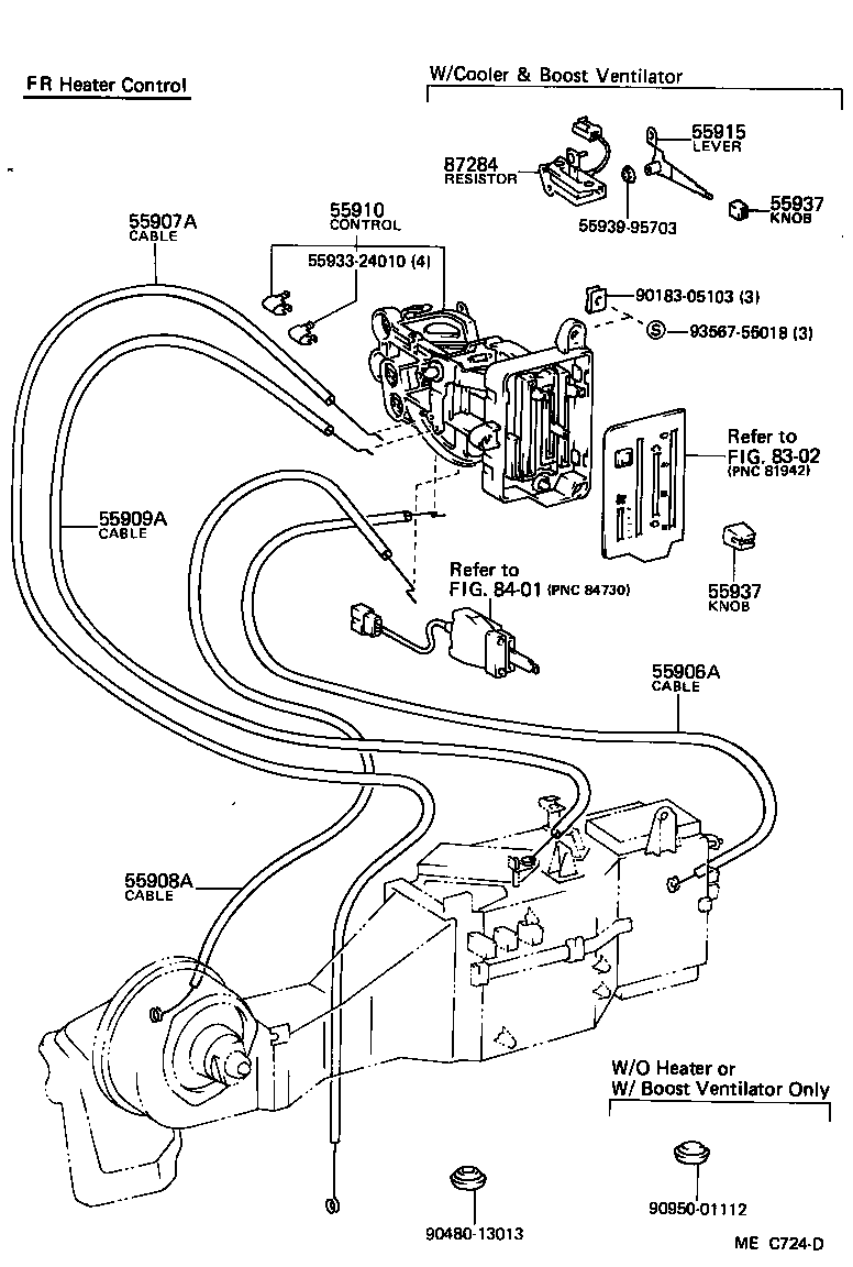 55907-95J01 CABLE SUB-ASSY, TEMPERATURE DAMPER CONTROL product image