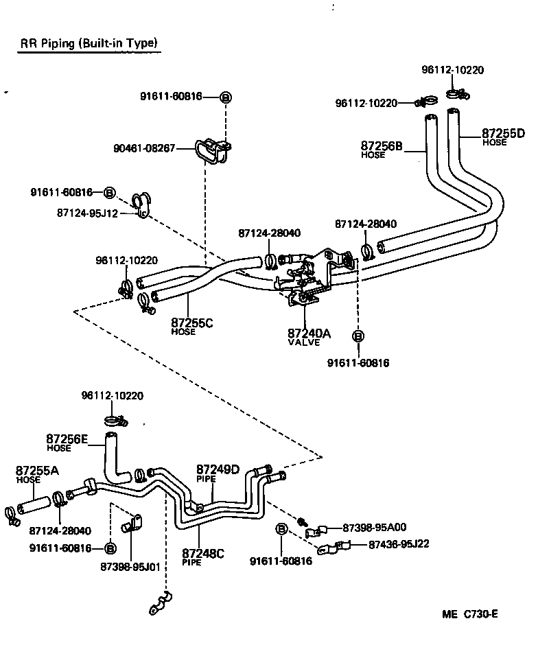 99556-20190 HOSE, REAR HEATER WATER INLET, C product image