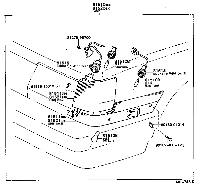 81510-80010 LAMP ASSY, FRONT TURN SIGNAL, RH product image