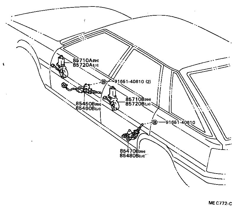 85710-20040 MOTOR ASSY, POWER WINDOW REGULATOR, FRONT RH product image