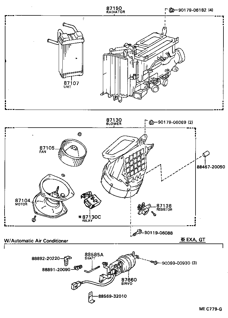 87130-20120 BLOWER ASSY, HEATER, FRONT product image