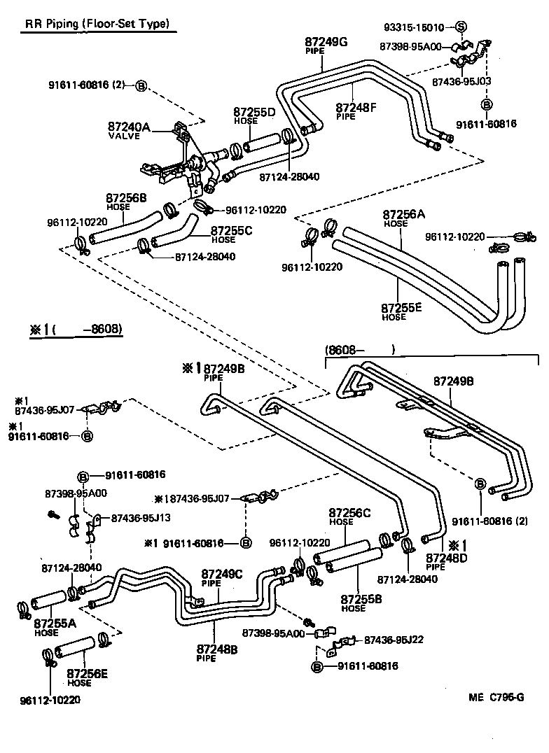 87207-95J22 PIPE SUB-ASSY, HEATER WATER, B product image