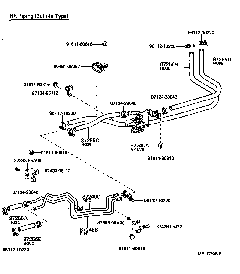 99556-20190 HOSE, REAR HEATER WATER INLET, C product image
