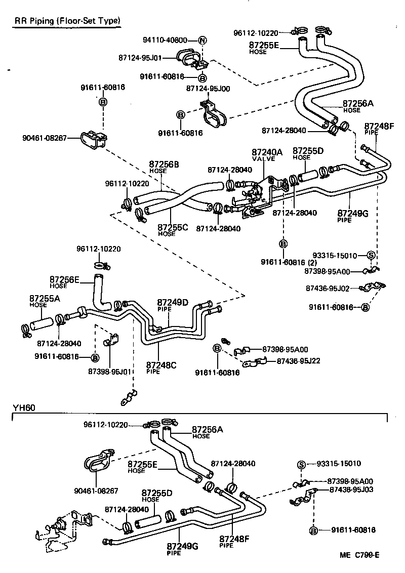 99556-20190 HOSE, REAR HEATER WATER INLET, C product image
