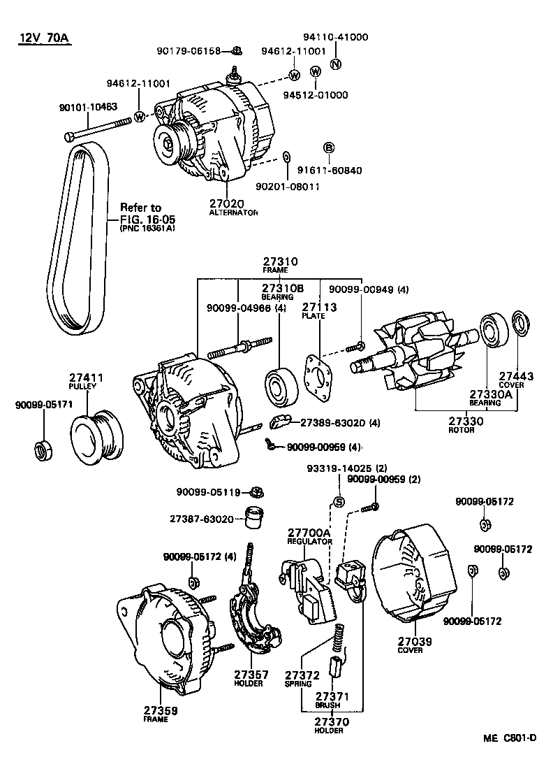 Toyota 27359-63020 FRAME, ALTERNATOR RECTIFIER END