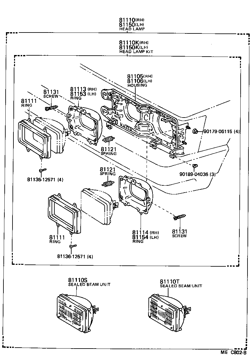 Toyota 81106-32130 HOUSING SUB-ASSY, HEADLAMP, LH