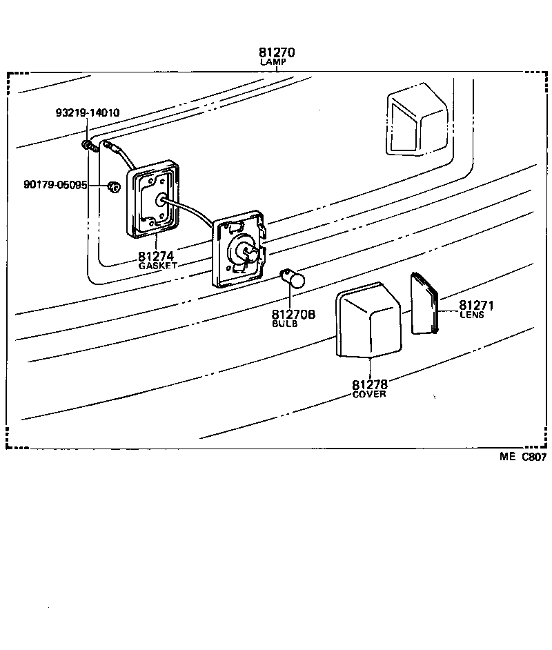 81275-32070 SOCKET AND WIRE, LICENSE PLATE LAMP product image