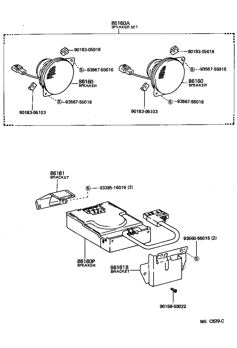 Toyota 86219-32030 BRACKET, SPEAKER, FRONT NO.2