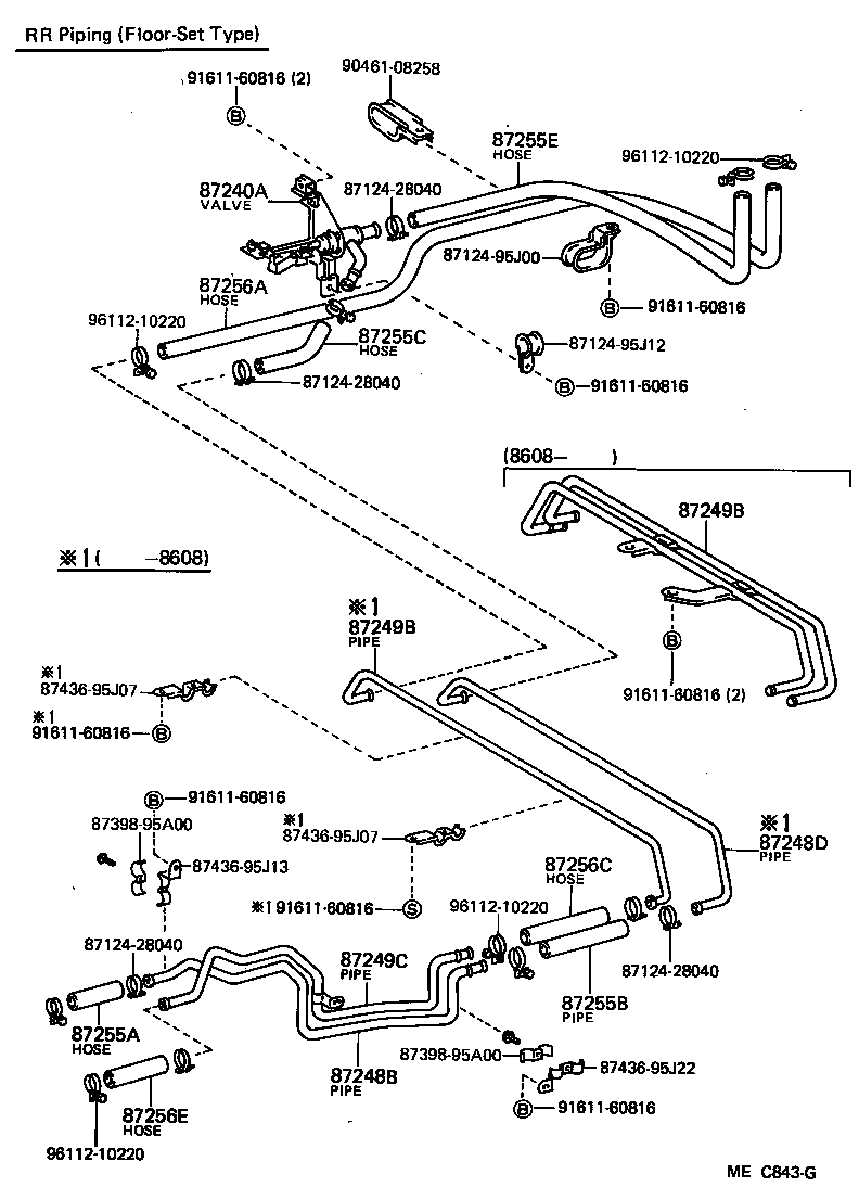 87207-95J22 PIPE SUB-ASSY, HEATER WATER, B product image