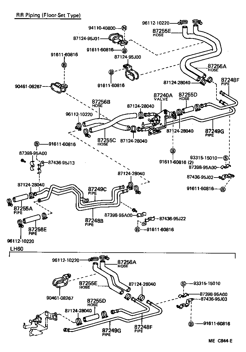 99556-20190 HOSE, REAR HEATER WATER INLET, C product image