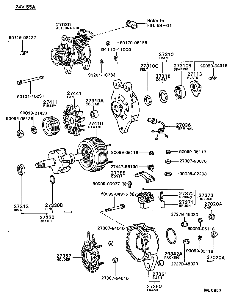 27310-56070 FRAME ASSY, DRIVE END, ALTERNATOR product image
