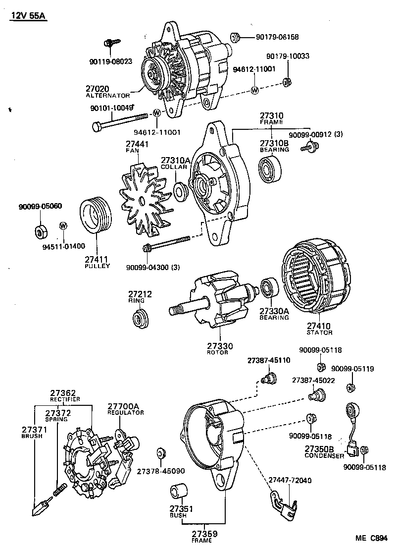 27310-70010 FRAME ASSY, DRIVE END, ALTERNATOR product image