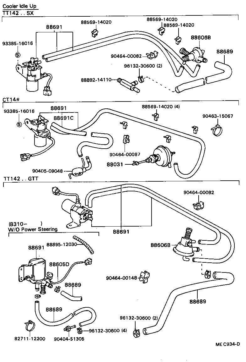 88689-14130 HOSE, DAMPER CONTROL DIAPHRAGM VACUUM product image