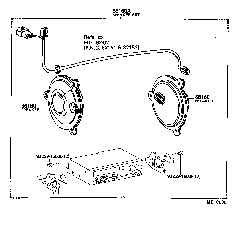 86160-22210 SPEAKER ASSY, REAR product image