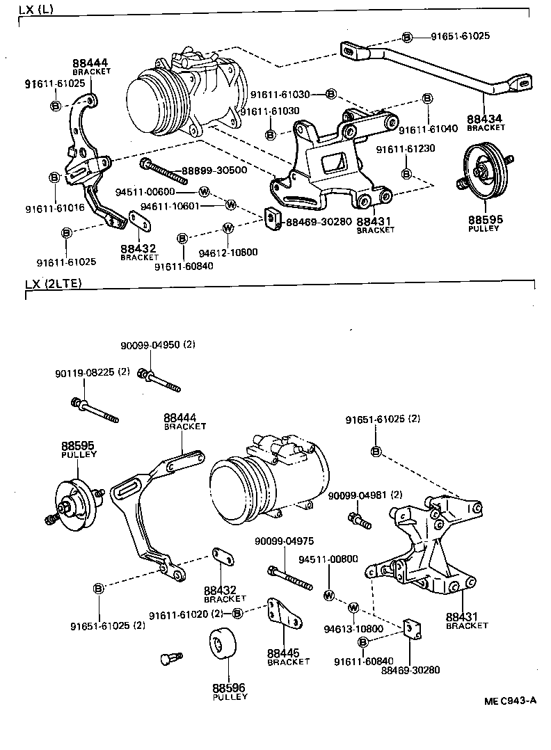 88437-22040 BRACKET, COMPRESSOR MOUNTING, NO.2 product image
