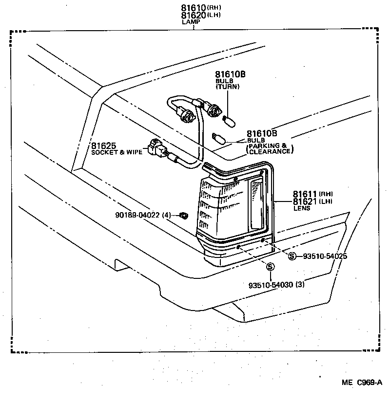 81610-29205 LAMP ASSY, PARKING & CLEARANCE, RH product image