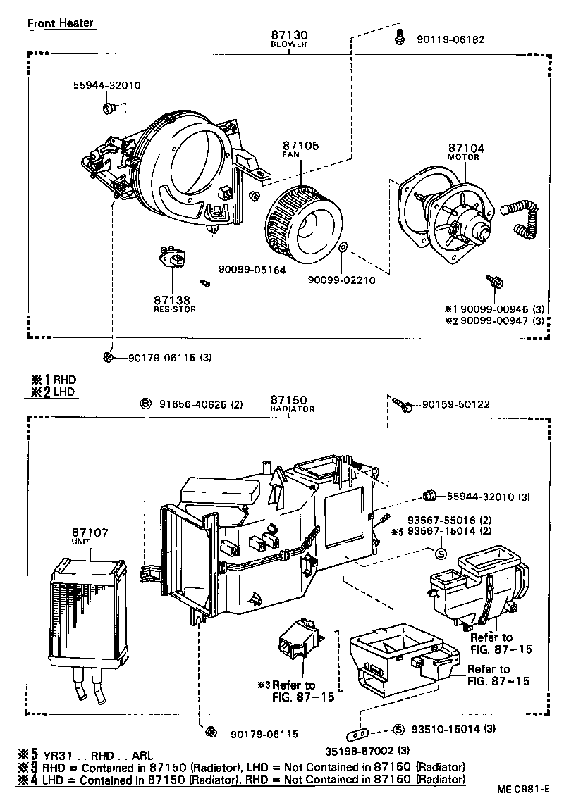87107-87008 UNIT SUB-ASSY, HEATER RADIATOR product image