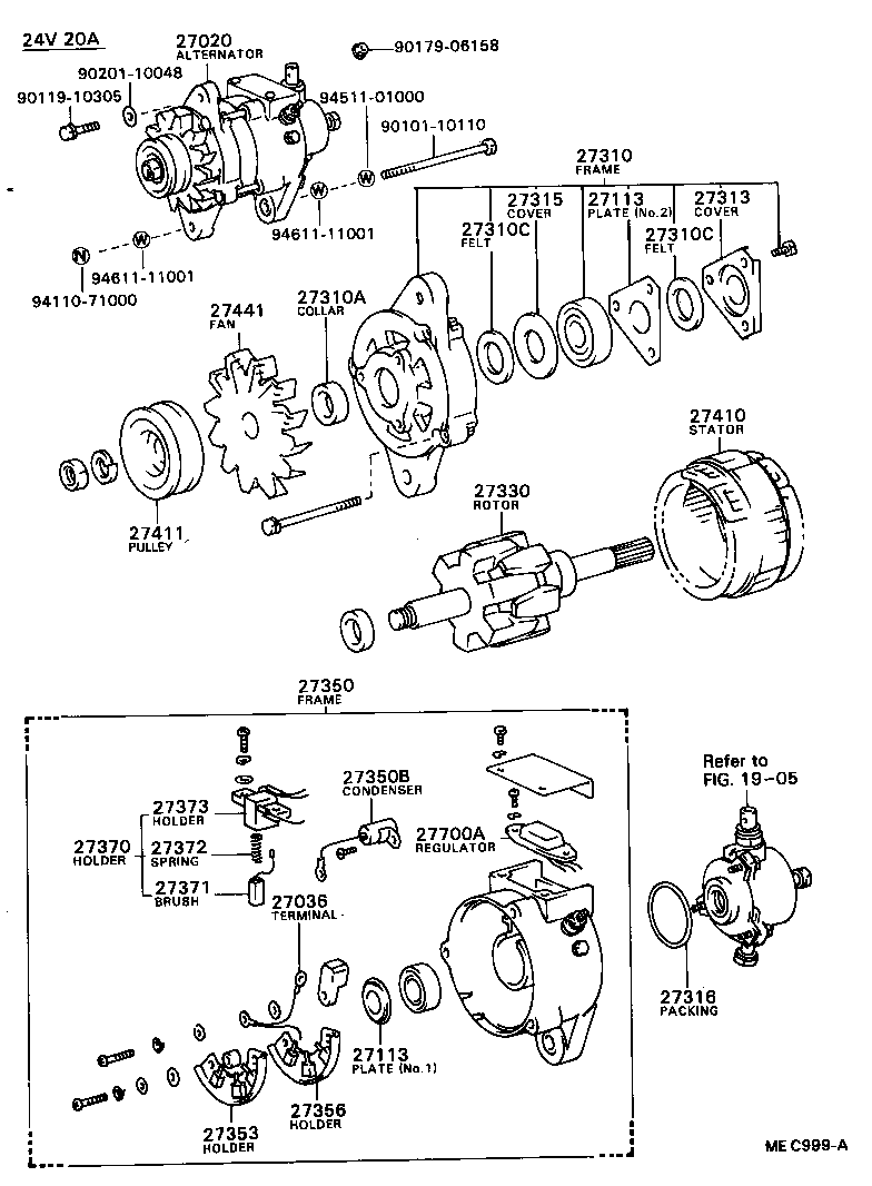 27020-56032 ALTERNATOR ASSY product image